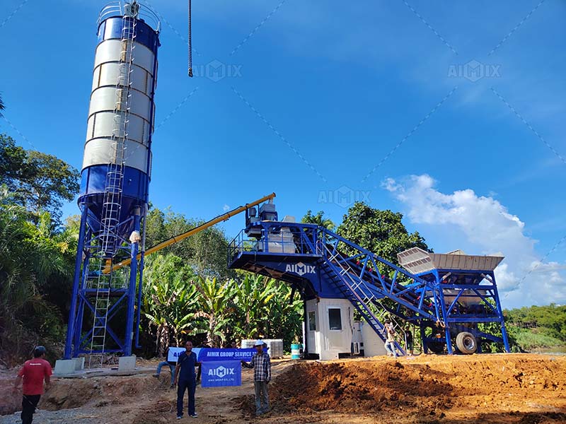 AJY35 mini mobile batching plant